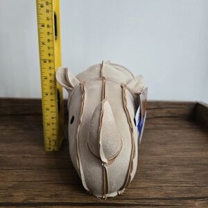 Leather Rhino Plush Toy 12” Weighted Feet Way To Celebrate  Stuffed ANIMAL
